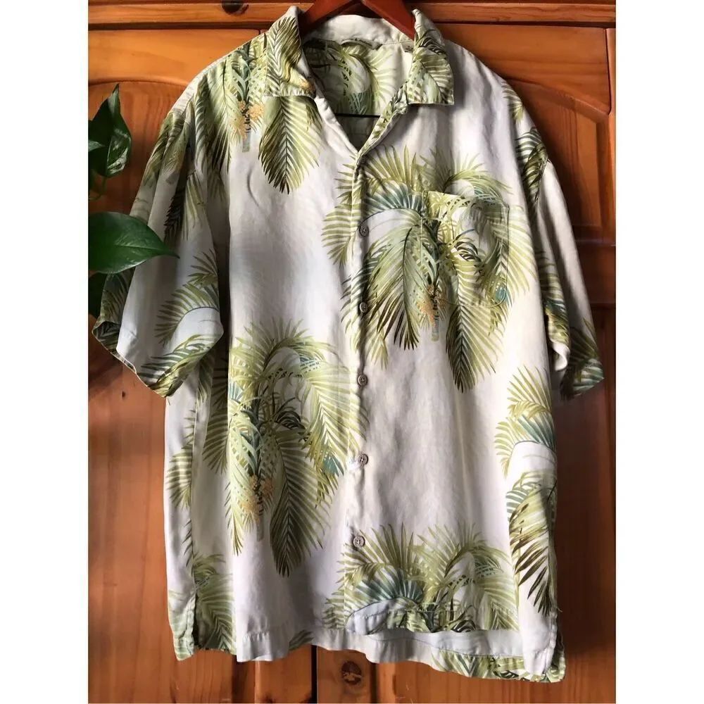 Vintage Tommy Bahama 100% Pure Silk Hawaiian Shirt SZ XL